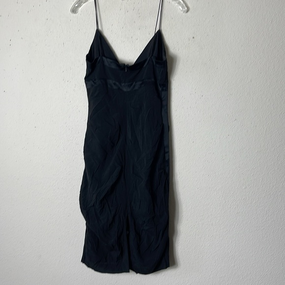 Nicole Miller Collection Dress 8 Black Silk Chiffon Satin Ruched needs T… - Picture 6 of 7